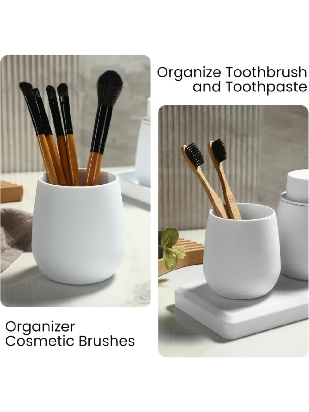 Modern 3-Piece Bathroom Accessories Set - Soap Dispenser, Toothbrush Holder